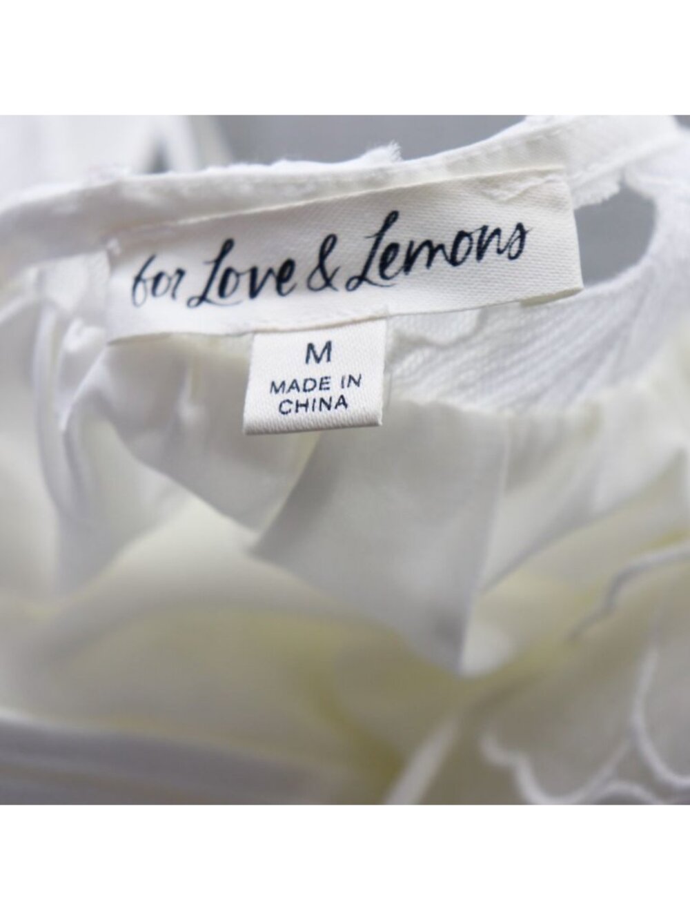 For Love & Lemons Leighton 3D White Lace Mini Dress Medium Bride Event Boho - Picture 2 of 16